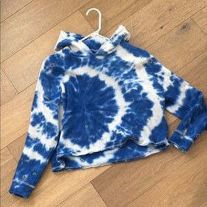 Chaser Blue Tie-Dye with Nulti Colored stars womens Hoodie Small Women’s